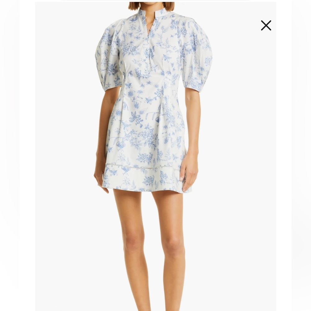 Club Monaco Blue and White Floral Mini Dress size 10 worn 1 time